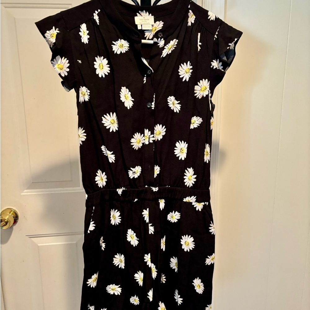KATE SPADE Black Daisy Print Romper.